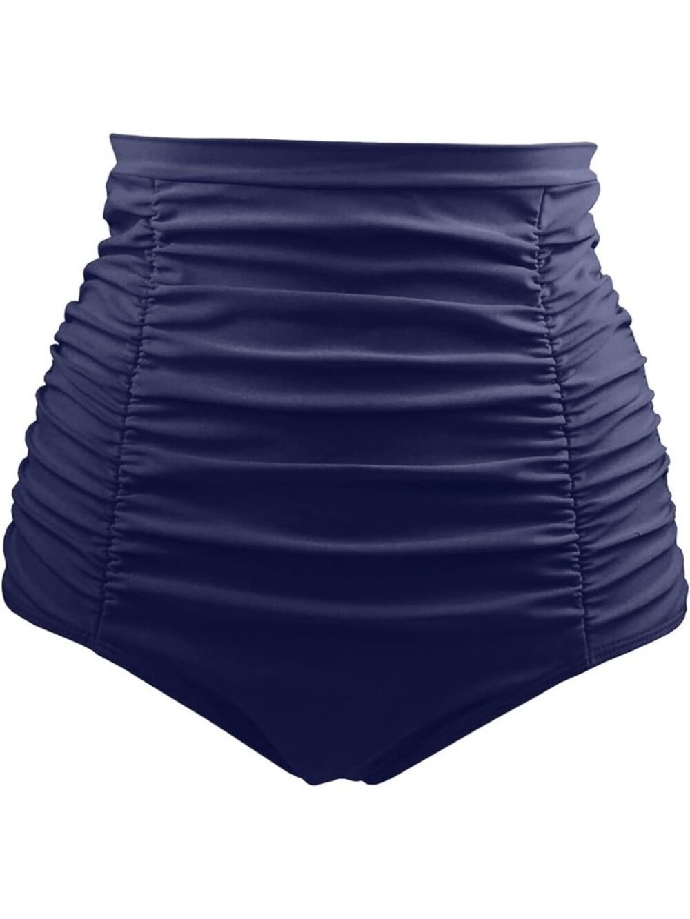 High Waisted Tummy Control Ruched Bikini Bottoms for Women - Swimwear Essential